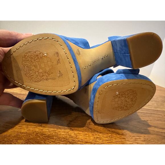 Vince Camuto Corlesta Suede Platform Sandals – Blue | Women’s Size 6 Bold Style - Picture 7 of 10